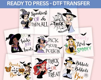 Witchy Princess Halloween DTF Transfer: Spooky Shirt Decal