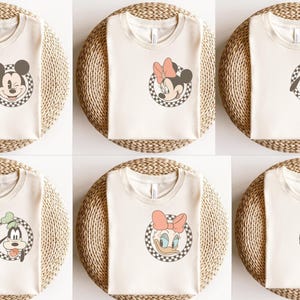 Retro Disney Pocket Size Print Shirts, Mickey Checkered Shirt, Family Shirts, Minnie Mouse Pocket Tees, Gift Disneyland Tee, Disneyworld Tee