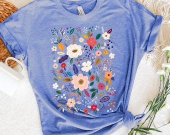 Wildflower Tshirt, Wild Flowers Shirt, Floral Tshirt, Flower Shirt, Gift for Women, Ladies Shirts, Best Friend Gift