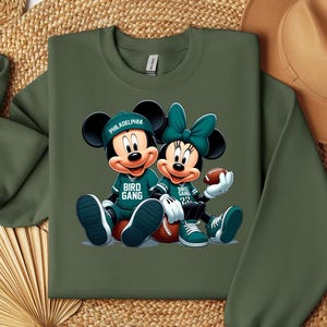 Philadelphia Football Tee: Bird Gang Mickey & Minnie Unisex Shirt image 1