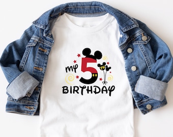 My 5th Birthday, Mickey Fifth Birthday Tee, Fifth Birthday Shirt, Mickey Birthday Shirt, 5th Birthday Mickey Shirt, Mickey Sweatshirt