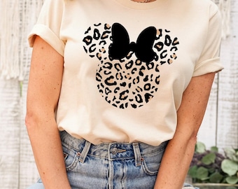 Leopard print Minnie shirt, Animal Kingdom shirt, women's Disney shirt, animal print Minnie women's sweatshirt, unisex fit