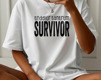 Toddler Tantrum Survivor T-Shirt: Funny Mom/Dad Life Tee