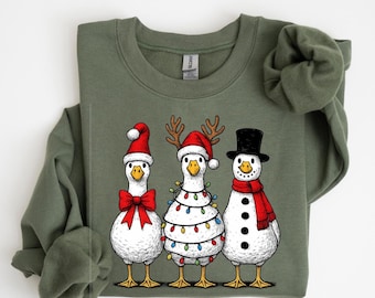 Christmas Goose Shirt, Cute Goose Christmas Tee, Funny Holiday Goose Sweatshirt, Farm Animal Christmas Shirt, Winter Holiday Gift