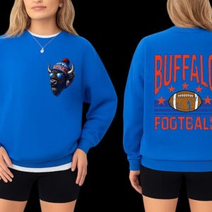 Retro Buffalo Football Sweatshirt: Mascot Game Day Crewneck image 5