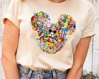 All Disney Characters Inside Mickey Ears T-shirt, Disney Themed Gifts, Shirt, Magical Vacation Tee, Disneyland Outfits, Disney World Shirts