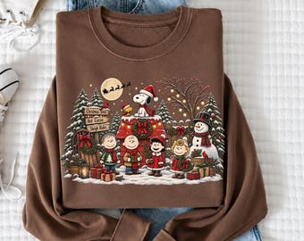 Vintage Christmas Cartoon Friends Sweatshirt, Cozy Holiday Winter Crewneck, Cute Festive Friends Shirt, Christmas Gift for Women