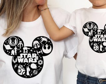 Star Wars Mickey Mouse Shirt, Mickey head star wars shirt, Disney Family Shirts, Star wars Tee, starwars gifts, Disney trooper galaxy tee