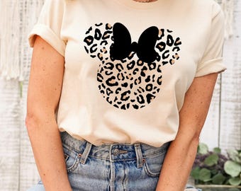 Leopard print Minnie shirt, Animal Kingdom shirt, women&#39;s Disney shirt, animal print Minnie women&#39;s sweatshirt, unisex fit