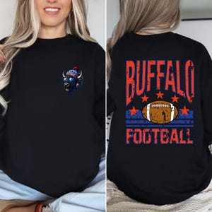 Retro Buffalo Football Sweatshirt: Mascot Game Day Crewneck image 4
