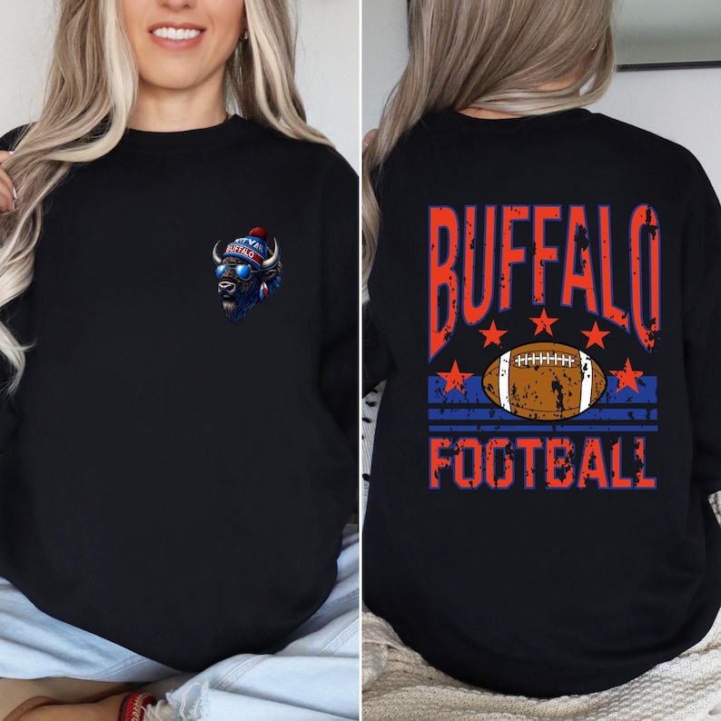 Retro Buffalo Football Sweatshirt: Mascot Game Day Crewneck image 4