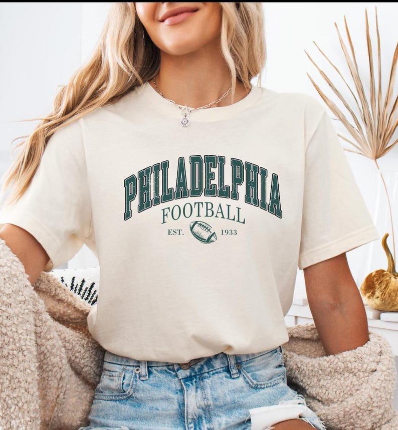 Philadelphia Football Sweatshirt: Retro Style Cotton Blend image 5