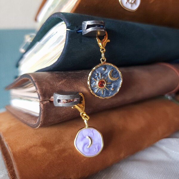 Moon Traveler's notebook and zipper charms