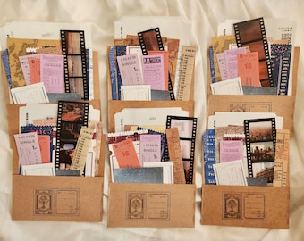 Pen pal or junk journal grab bag bundle of tickets and film