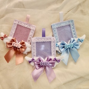 Angel baby lace top loader for photocard or poloroid with ball chain