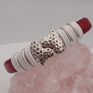 Distressed Red Regaliz Licorice Double Hearts Focal Women’s Bracelet