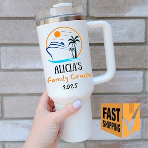 40oz vacation tumbler, personalized cruise trip tumbler, family vacation tumbler, cruise trip souvenir, girls trip gift, vacation cup gift