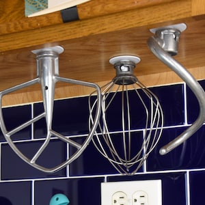Mixer Tool Holder | Set of 3 | Attachment Holder | Under Cabinet Holder | Kitchen Organization | Storage | Mount