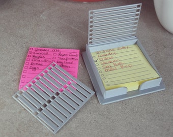 Sticky Note Stencils with Holder | 3x3 Note Holder | Checklist Guide | Desk Organizer | Rubber Feet | Todo List