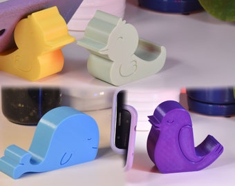 Cute Animal Phone Stand | Duck Bird Whale | Phone Holder | Happy Dino | Many Colors | Cute Phone Stand