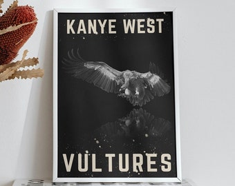Kanye West Vultures Vol 1 Album Poster | Art Inspired Poster | Music Gift | Kanye West Wall Decor | Minimalistic