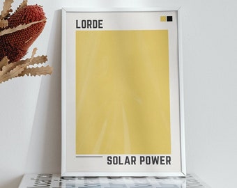 Lorde Solar Power Minimalist Poster | Album Cover Poster | Music Gift | Music Wall Decor | Retro | Mid-Century Modern | MCM