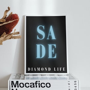 Sade Diamond Life Minimalist Poster | Album Cover Poster | Music Gift | Music Wall Decor | Album Art | Mid-Century Modern | MCM
