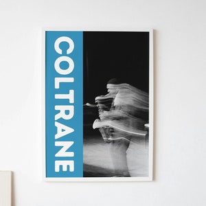 John Coltrane Poster | Jazz Music | Music Wall Decor | Minimalist | Mid-Century Modern | Typography Poster | Vintage