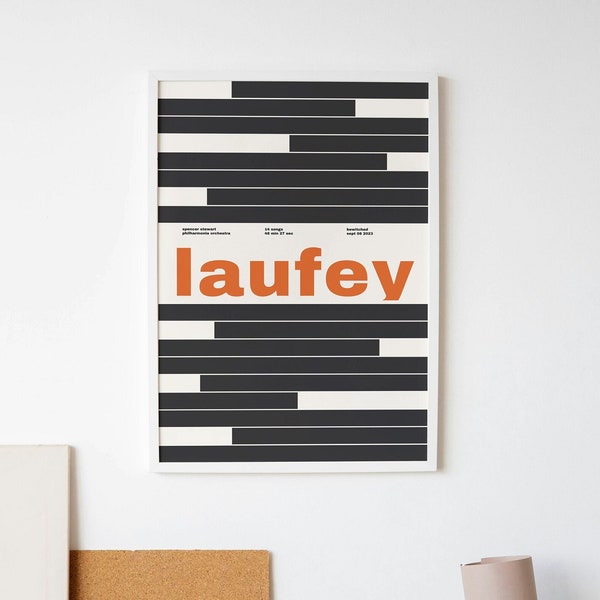 Laufey - Poster retrò stregato / Vintage / Tour Merch / Regalo musicale / Decorazione da parete musicale / Minimalista / Moderno di metà secolo / Poster tipografico