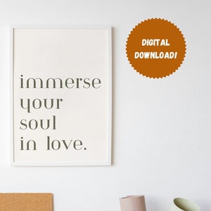 Immerse Your Soul In Love Digital Download | Radiohead | Typography | The Bends Digital Download | Minimalist | Mid Century Modern