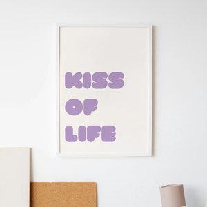 Lebenskuss Poster | Sade Druck | Typografie | Liebe Deluxe Wandkunst | Minimalistisch | Mid Century Modern | Sade | Kuss des Lebens