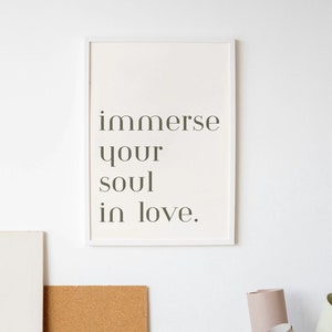Immerse Your Soul In Love Poster | Radiohead Print | Typography | The Bends Wall Art | Minimalist | Mid Century Modern