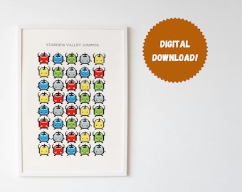 Stardew Valley Jumino Digital Download | Forest Spirit Art | Gaming Art | Cozy Gamer | Video Game Poster | Stardew Valley | Minimal Art