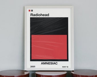 RADIOHEAD AMNESIAC ポスター Radiohead: Amnesiac Album Poster 18”x24” - Etsy UK