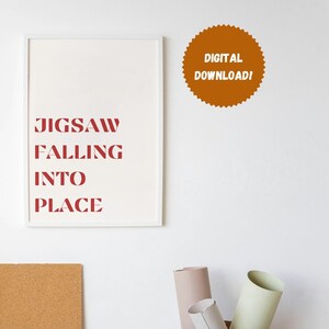 Jigsaw Falling Into Place Digital Download | Radiohead | Typography | In Rainbows Digital Download | Minimalist | Mid Century Modern
