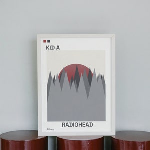 Kid A Radiohead Minimalist Poster Album Cover Poster Music Gift Music Wall Decor Album Art Mid-Century Modern MCM image 5