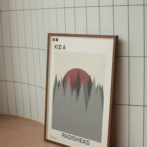 Kid A Radiohead Minimalist Poster Album Cover Poster Music Gift Music Wall Decor Album Art Mid-Century Modern MCM image 4