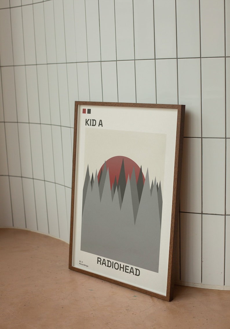 Kid A Radiohead Minimalist Poster Album Cover Poster Music Gift Music Wall Decor Album Art Mid-Century Modern MCM image 4