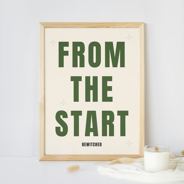 Laufey - From The Start | Bewitched | Green Song Poster | Music Gift | Music Wall Decor | Minimalist | Green Poster | Typography Poster