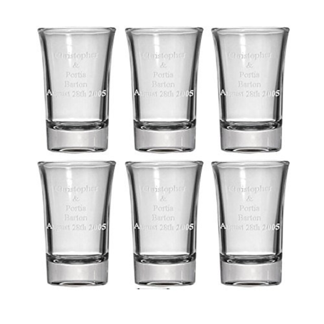 Laser Engraved Shot Glasses 6 Pack Etsy