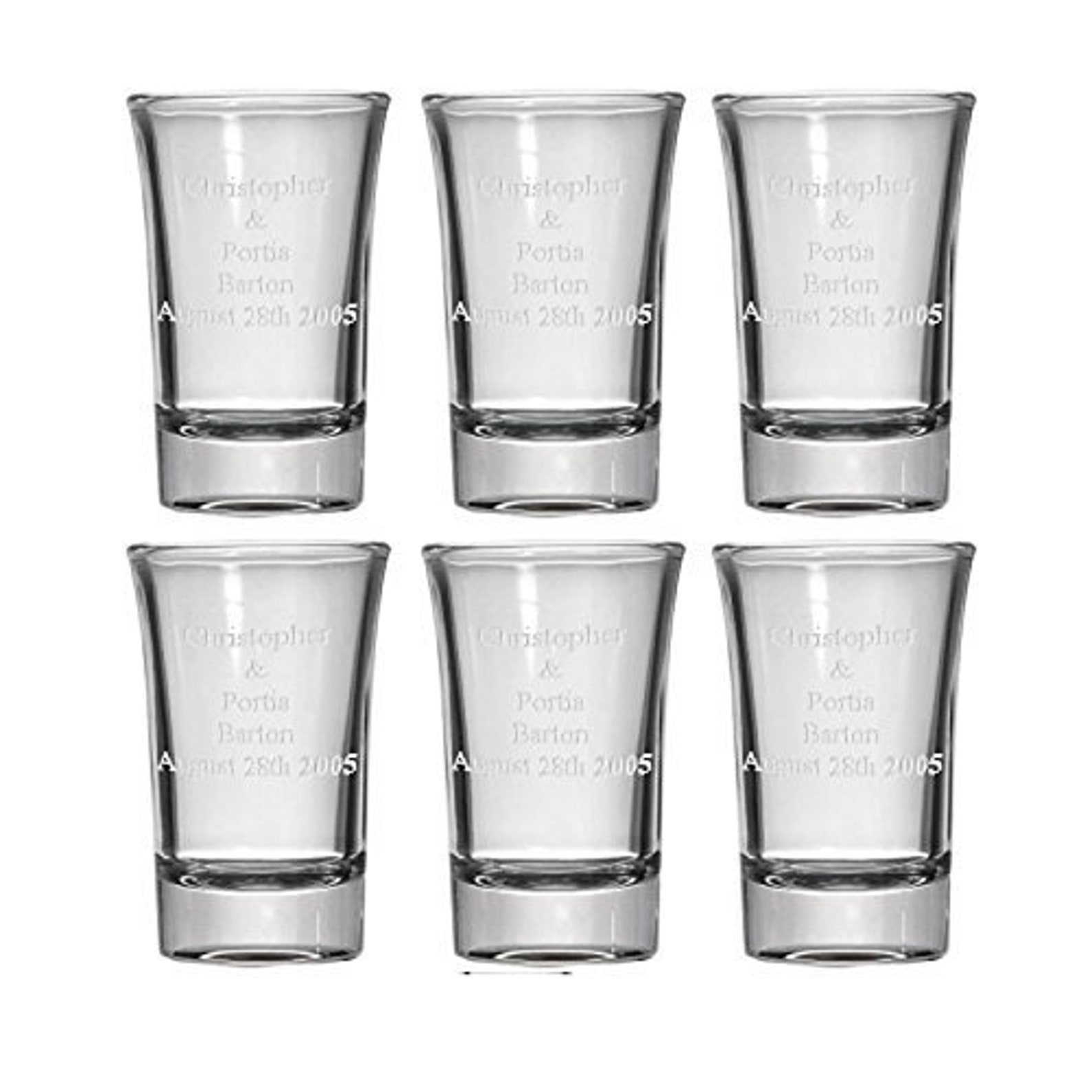 Laser Engraved Shot Glasses 6 Pack Etsy