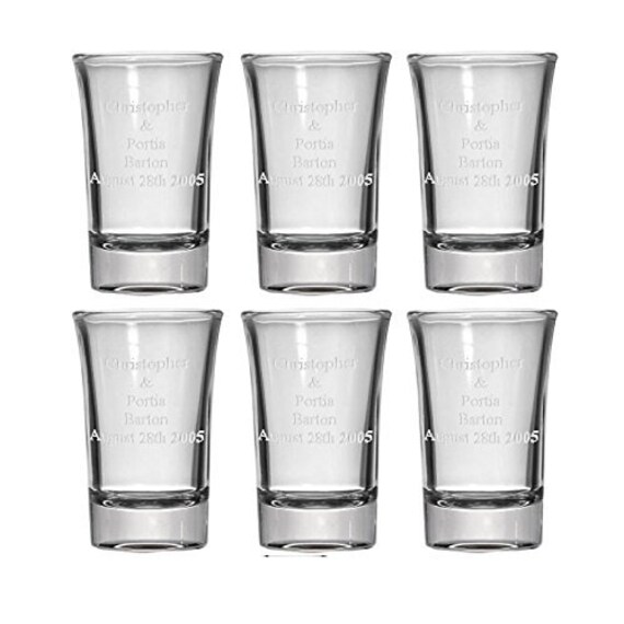 Laser Engraved Shot Glasses 6 Pack Etsy