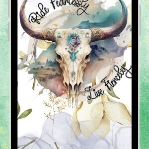 Ride Fearlessly Western Bull Skull Phone Wallpaper, citation positive, western, téléchargement numérique