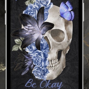 Tapeta na telefon Gothic Raven Pozytywna Wiadomość, Tapeta na telefon Gothic, Pobieranie cyfrowe, Pozytywna Wiadomość