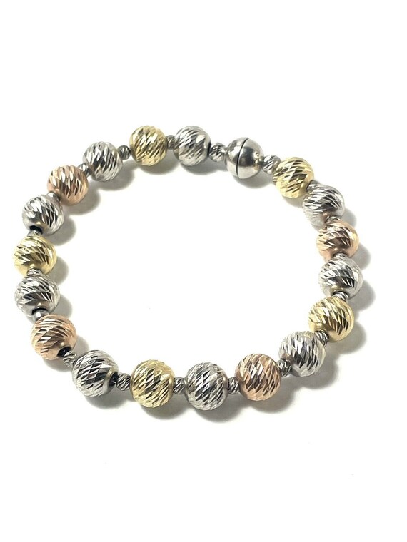 Milor Italy Silver Tri Gold Color Bracelet 925 Yel