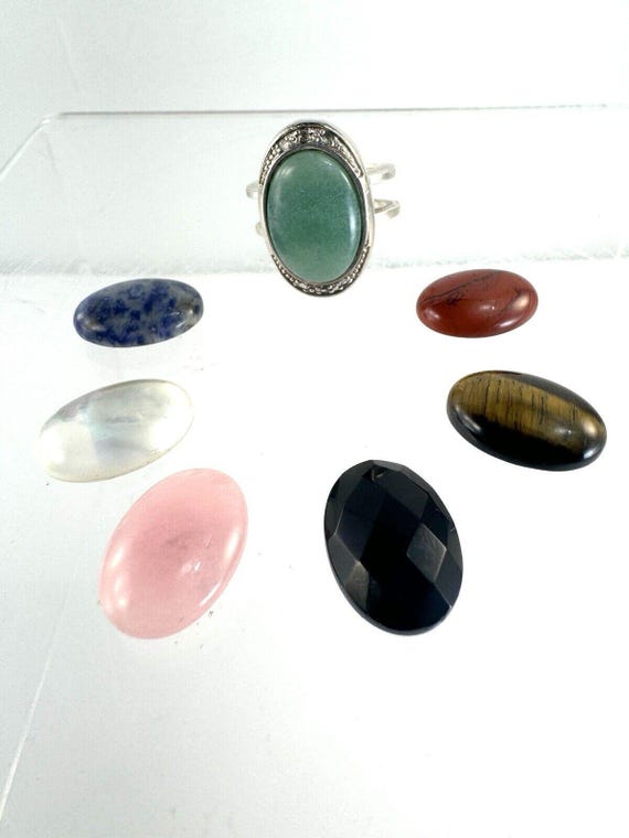 Sterling Silver Interchangeable Ring 7 Chakras Ge… - image 8