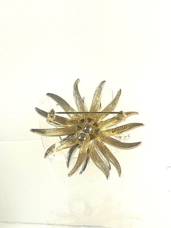 Signed Coro Brooch Sun Burst Spider Chrysanthemum… - image 6