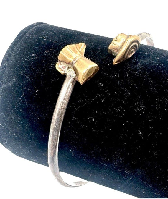 Vtg Sterling Silver Gold Coffee Espresso Cuff Bracelet Italian Moka Pot Cup 925 View 6