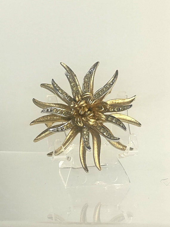 Signed Coro Brooch Sun Burst Spider Chrysanthemum… - image 1