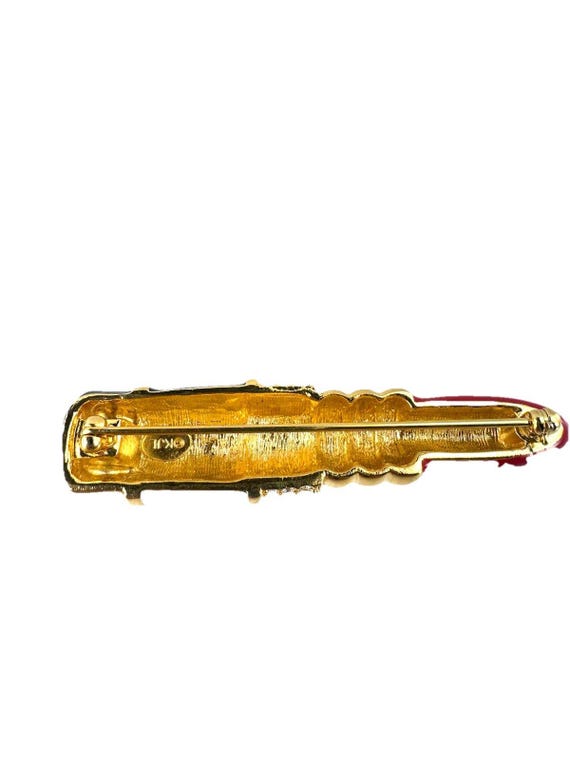 Vtg Kenneth Lane KJL Rhinestone Red Lipstick Broo… - image 9